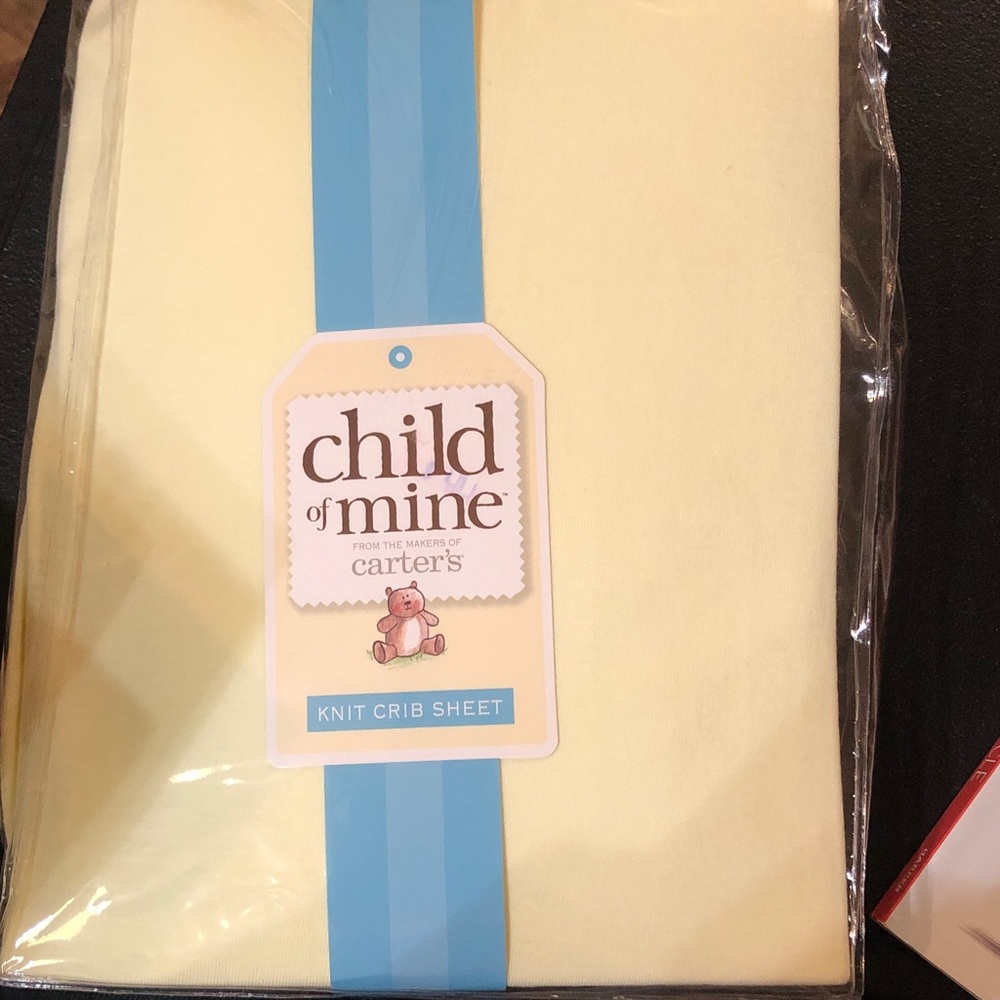 Child of Mine Soft Yellow Knit Crib Sheet new